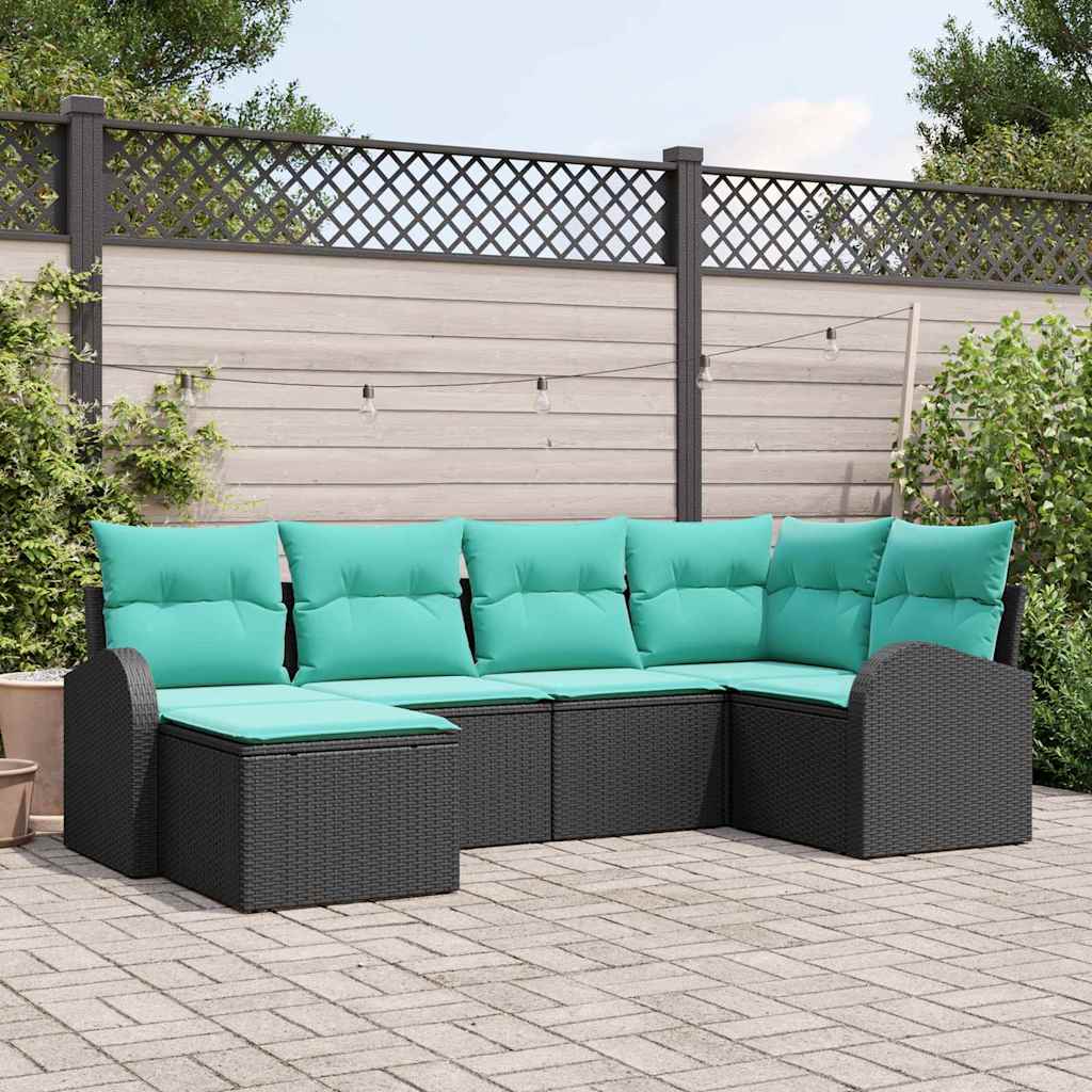 Sofa Set Mit Kissen 7 Pcs Poly-Rattan