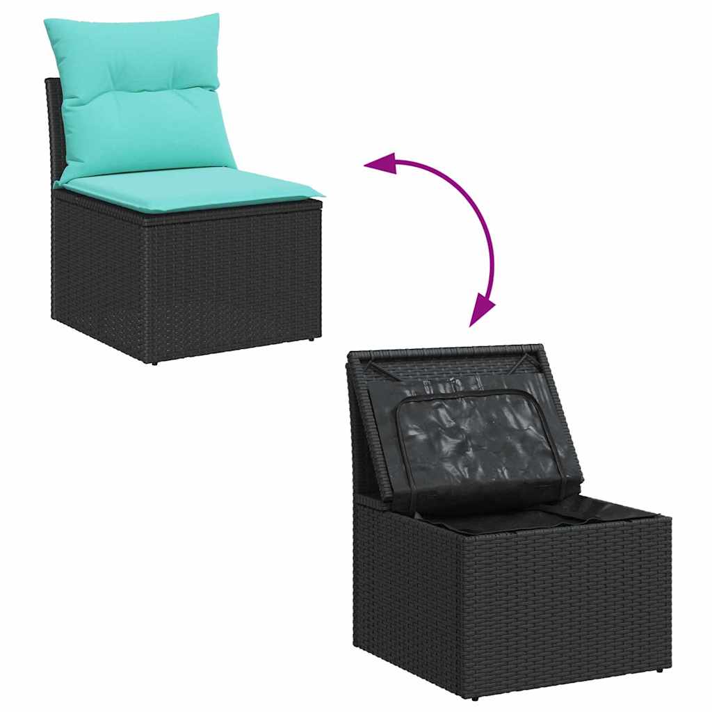 Sofa Set Mit Kissen 7 Pcs Poly-Rattan
