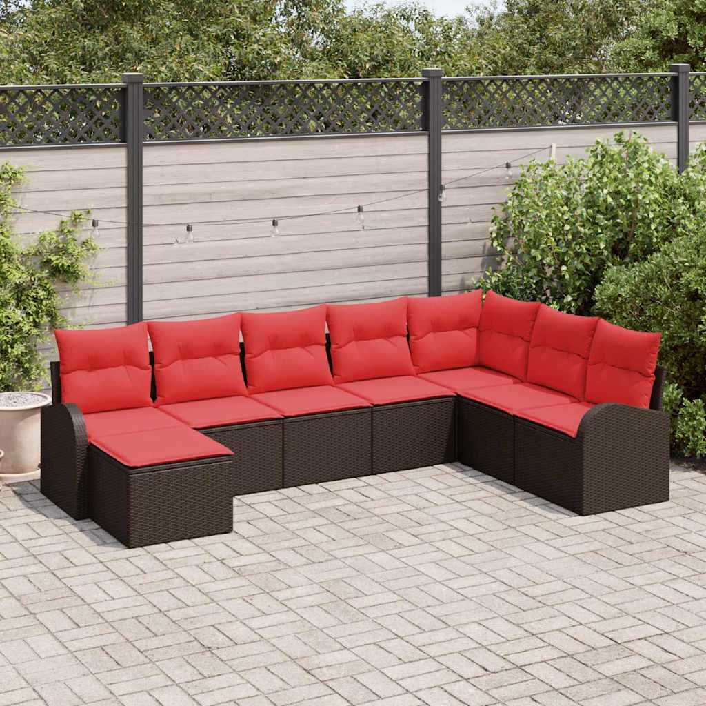 Sofa Set Mit Kissen 9 Pcs Poly-Rattan