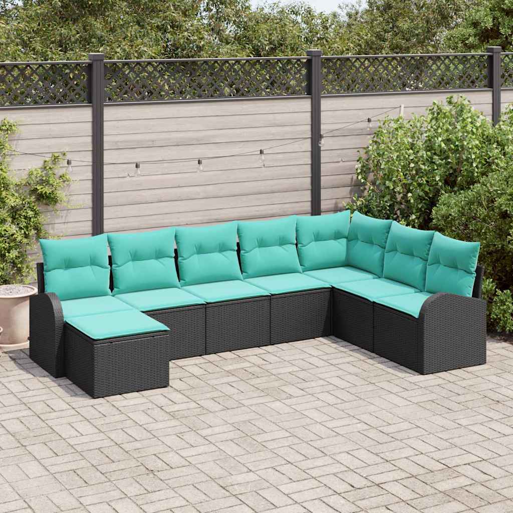 Sofa Set Mit Kissen 9 Pcs Poly-Rattan