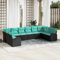 Gartensofa-Set Mit Kissen 11 Pcs Poly-Rattan