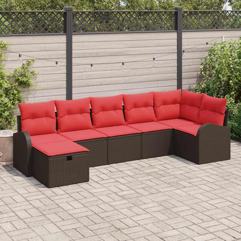 Garten-Sofa-Set Mit Kissen 8 Pcs Poly Rattan