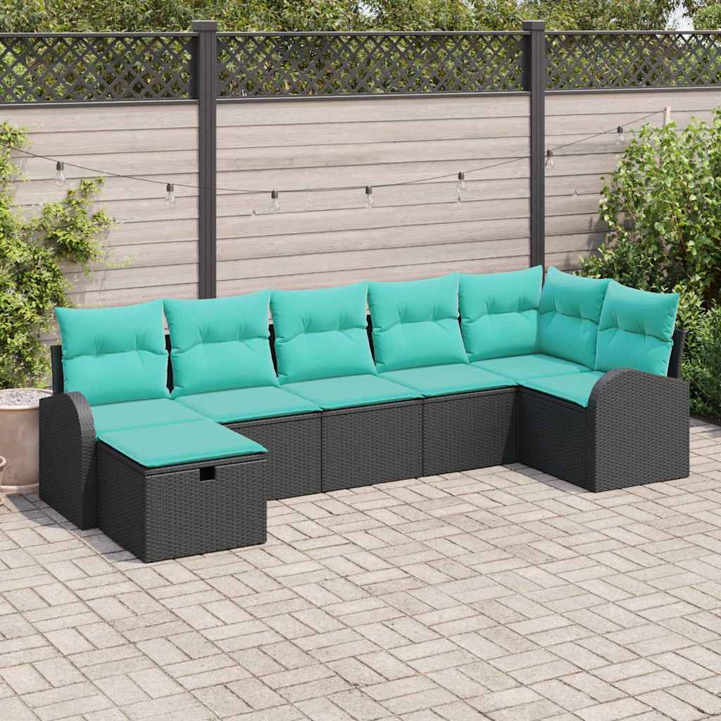 Garten-Sofa-Set Mit Kissen 8 Pcs Poly Rattan