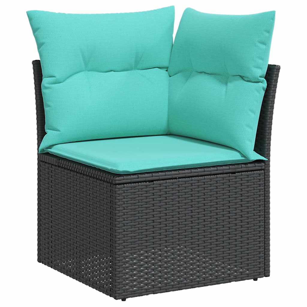 Garten-Sofa-Set Mit Kissen 9 Pcs Poly Rattan