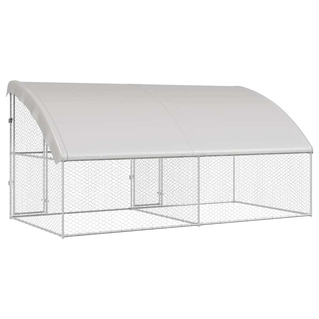 Hundekäfig 2 Pcs Silber 4 X 2 X 2 M Verzinkter Stahl