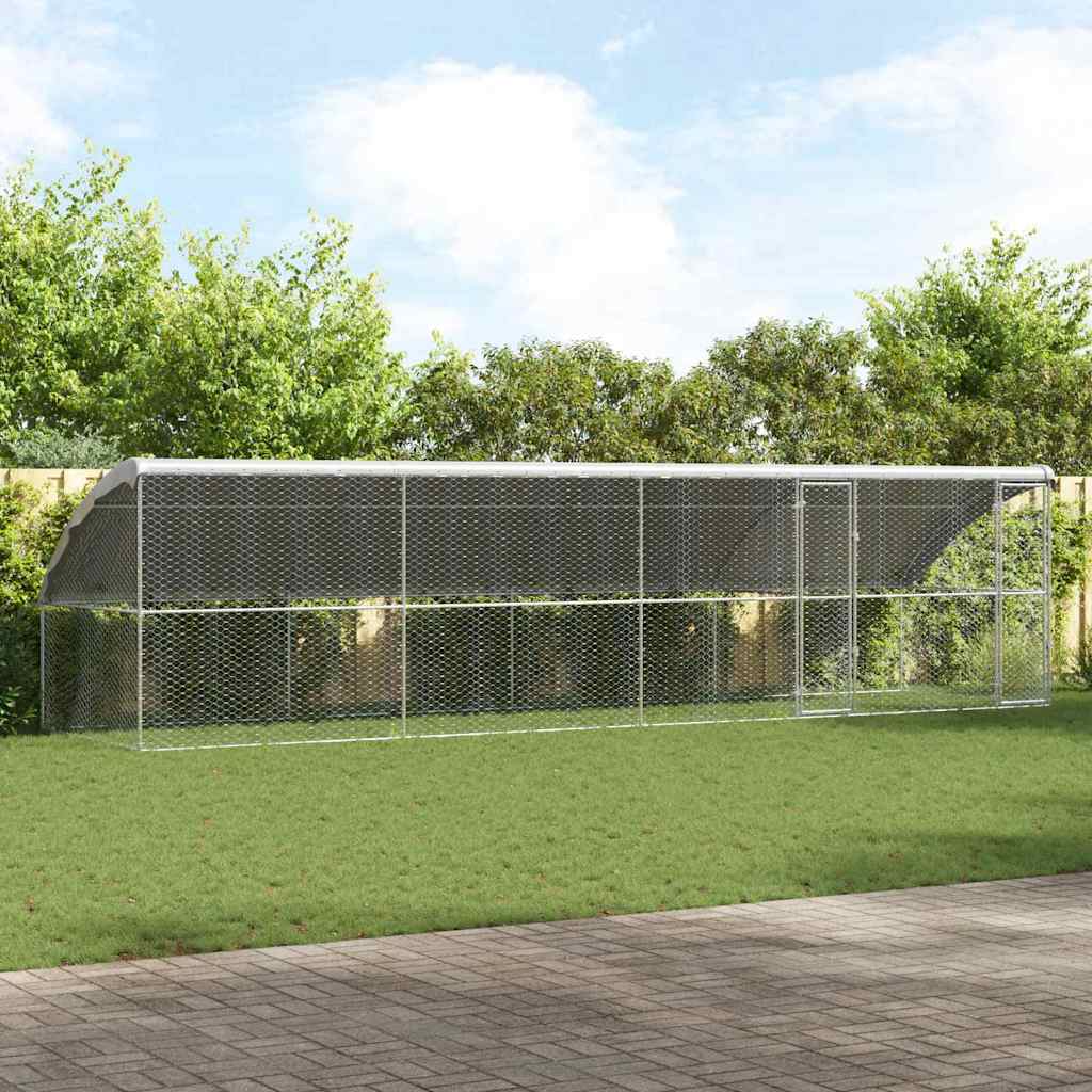 Hundekäfig 2 Pcs Silber 4 X 2 X 2 M Verzinkter Stahl