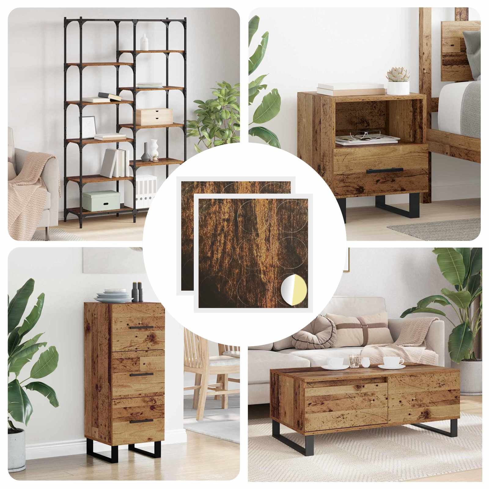 Selbstklebende Schraubenabdeckung 12 Pcs Graues Sonoma