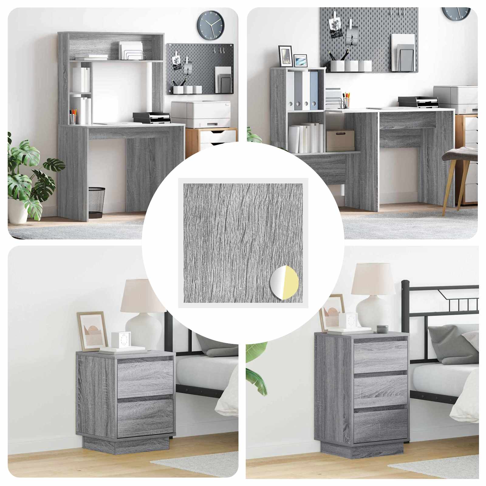 Selbstklebende Schraubenabdeckung 12 Pcs Graues Sonoma