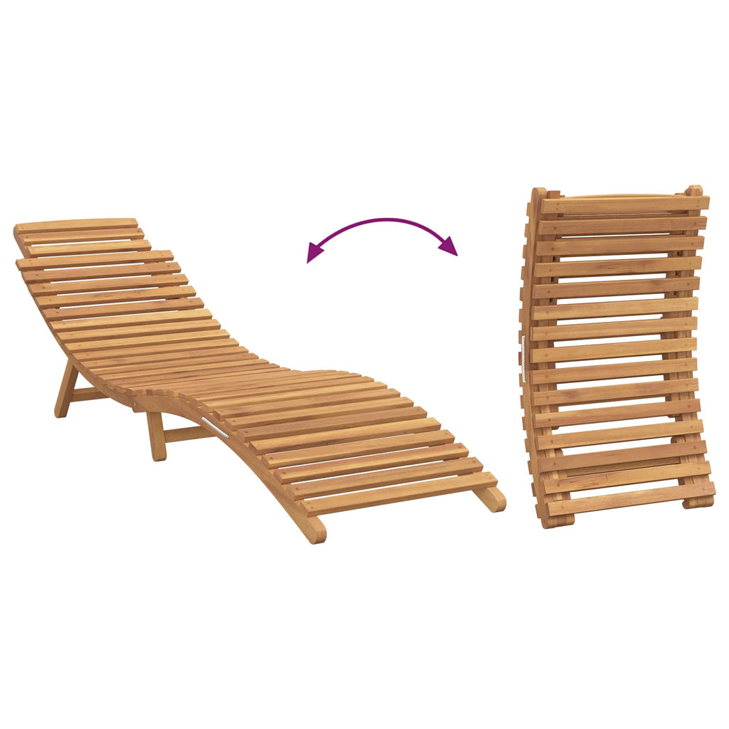 Sonnenliege Braun 198 X 55 X 58,5 Cm Massivholz Teak