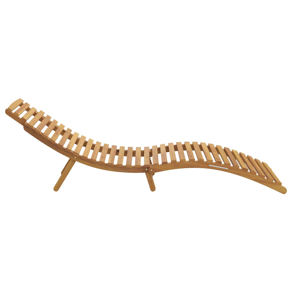 Sonnenliege Braun 198 X 55 X 58,5 Cm Massivholz Teak