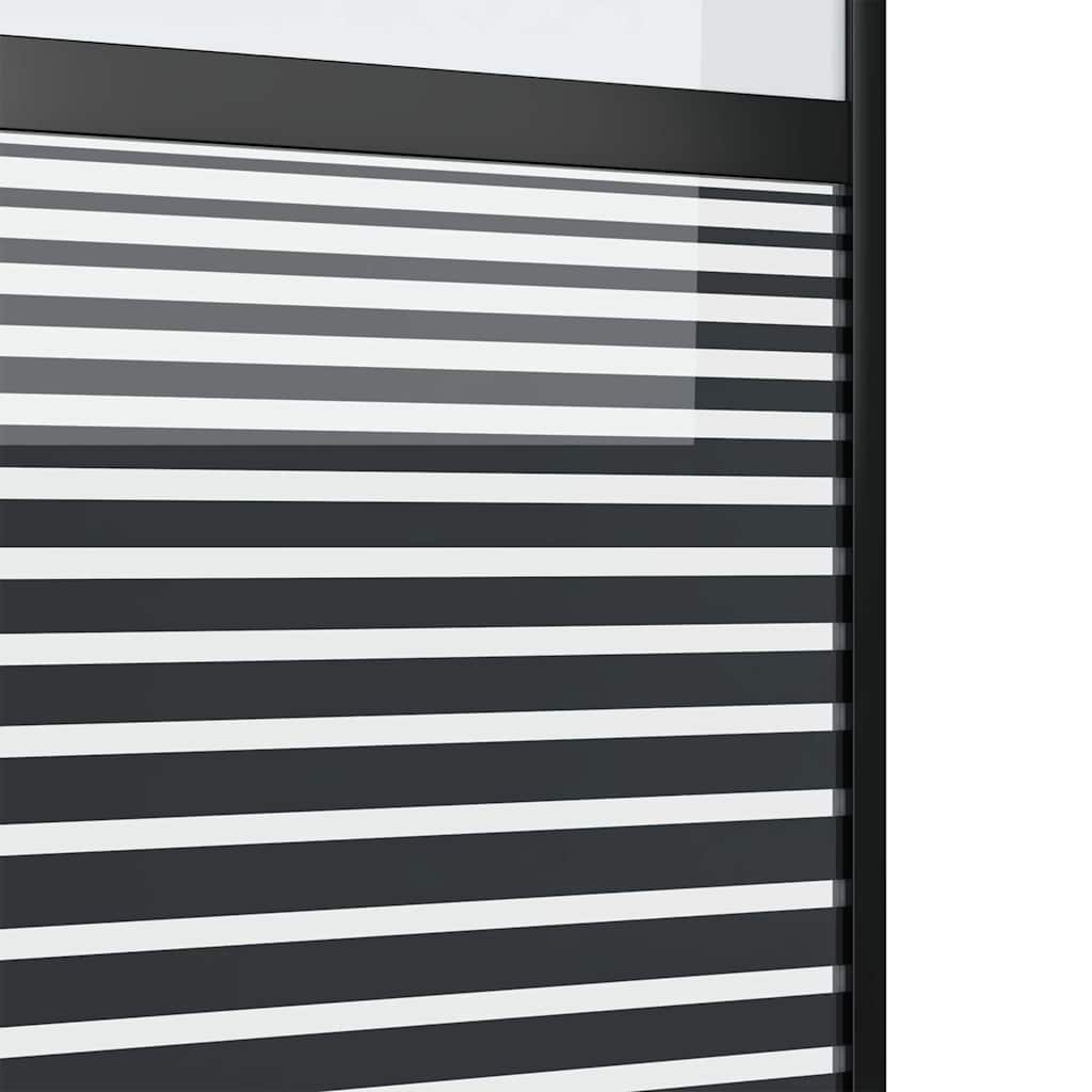 Glastür Gestreift Schwarz 102,5 X 2 X 205 Cm Aluminium