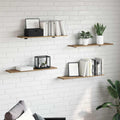 Regalbrett 3 Ebenen 4 Pcs Holzwerkstoff Braun