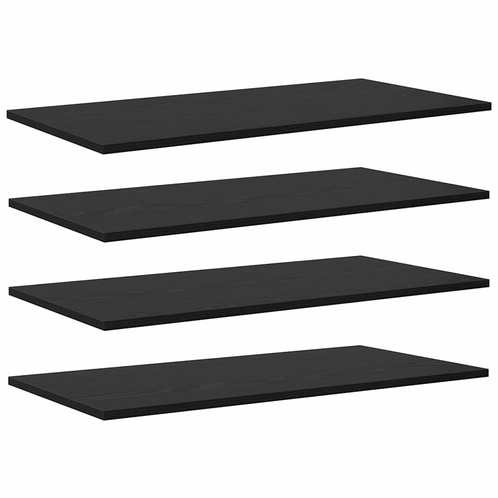 Regalbrett 4 Pcs Schwarz Holzwerkstoff