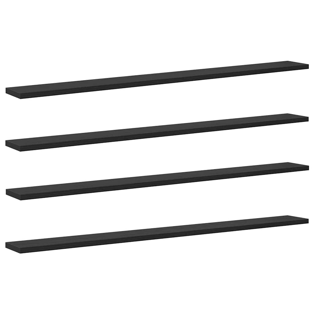 Regalbrett 4 Pcs Schwarz Holzwerkstoff