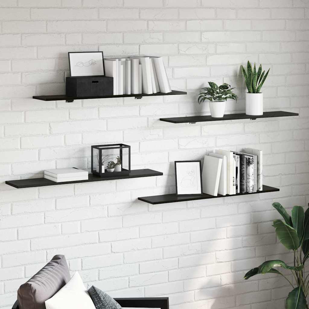 Regalbrett 4 Pcs Schwarz Holzwerkstoff