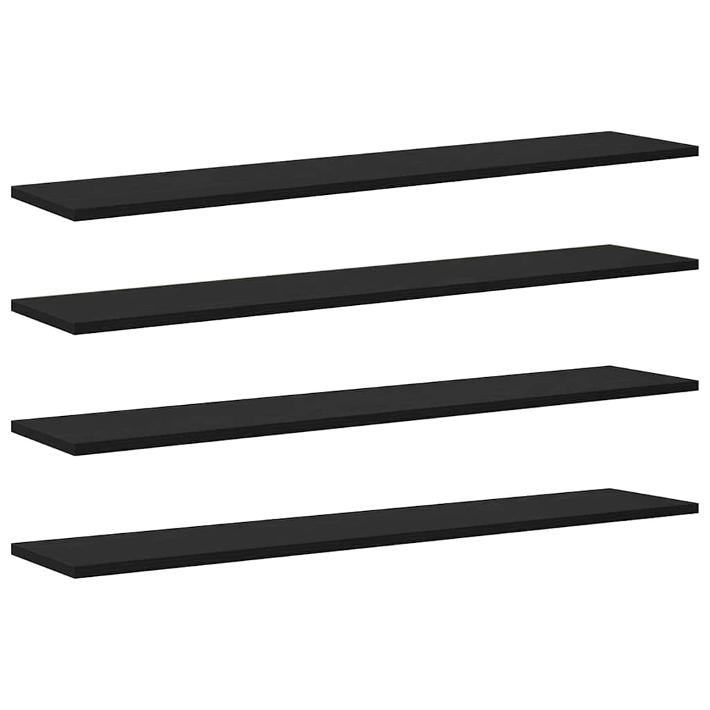Regalbrett 4 Pcs Schwarz Holzwerkstoff