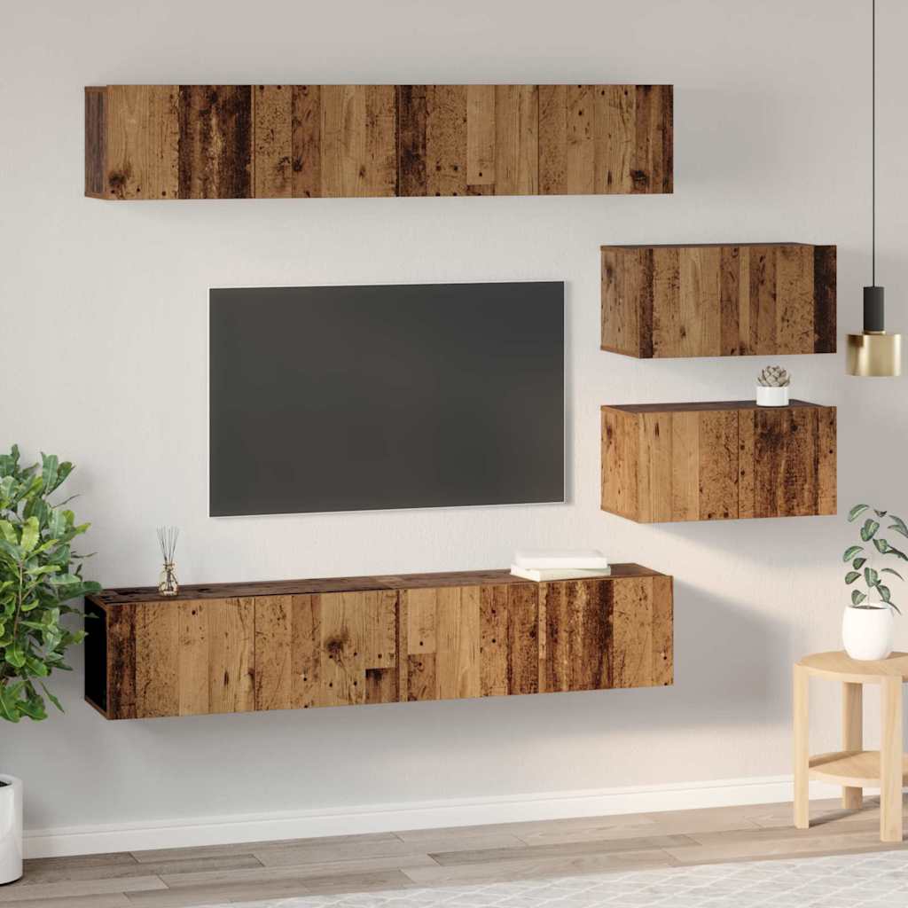 Tv-Schrankset 6 Pcs Holzwerkstoff