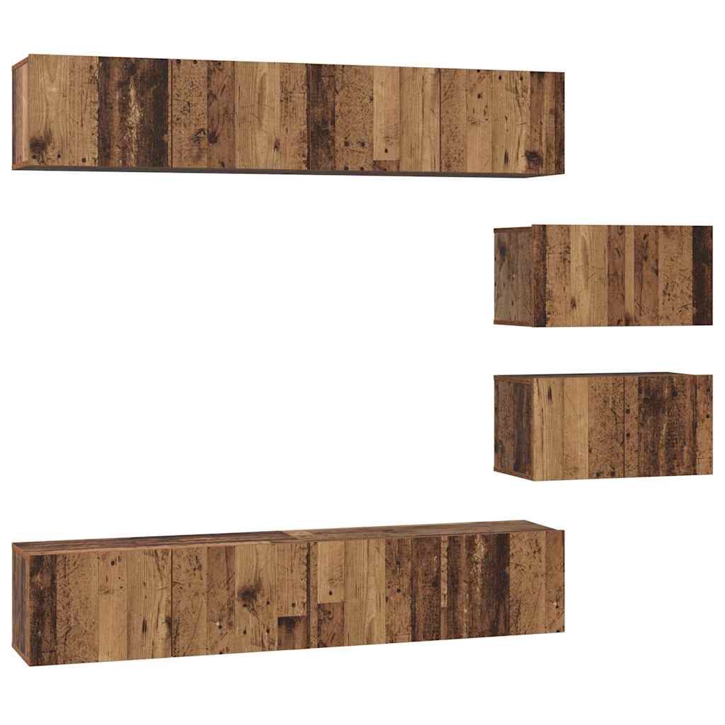 Tv-Schrankset 6 Pcs Holzwerkstoff