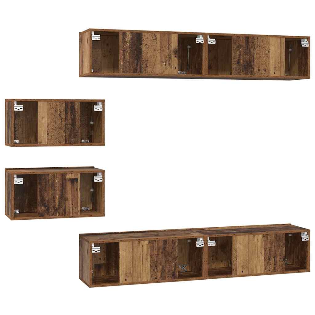 Tv-Schrankset 6 Pcs Holzwerkstoff
