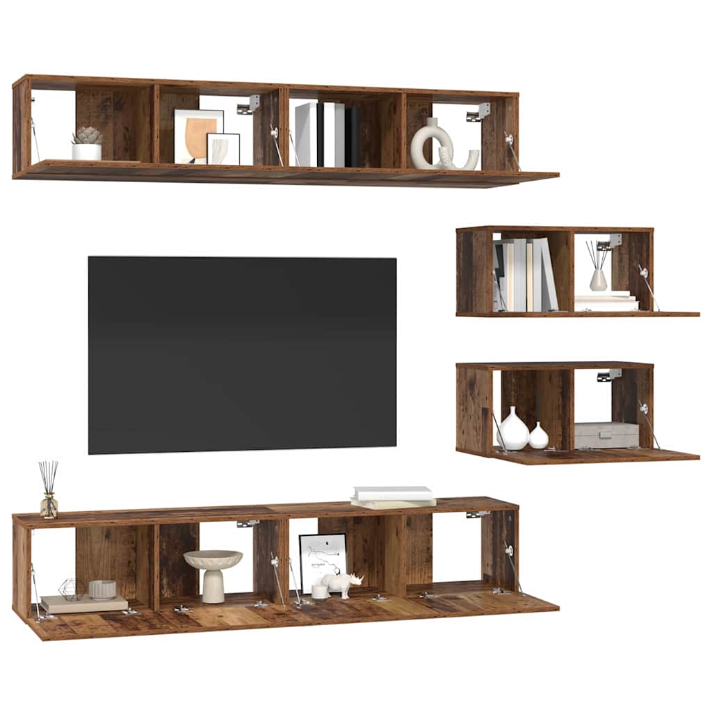 Tv-Schrankset 6 Pcs Holzwerkstoff