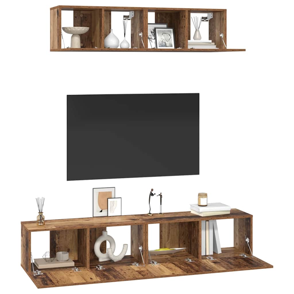 Tv-Schrankset 4 Pcs Holzwerkstoff