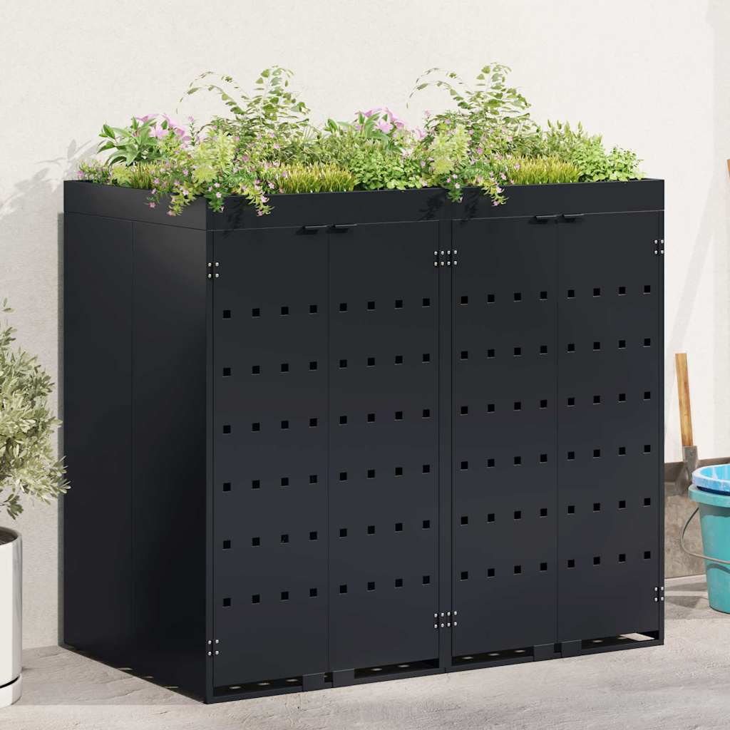 Wagenmüllbehälter Für 5 Behälter Hell 340 X 77,5 X 121,5 Cm