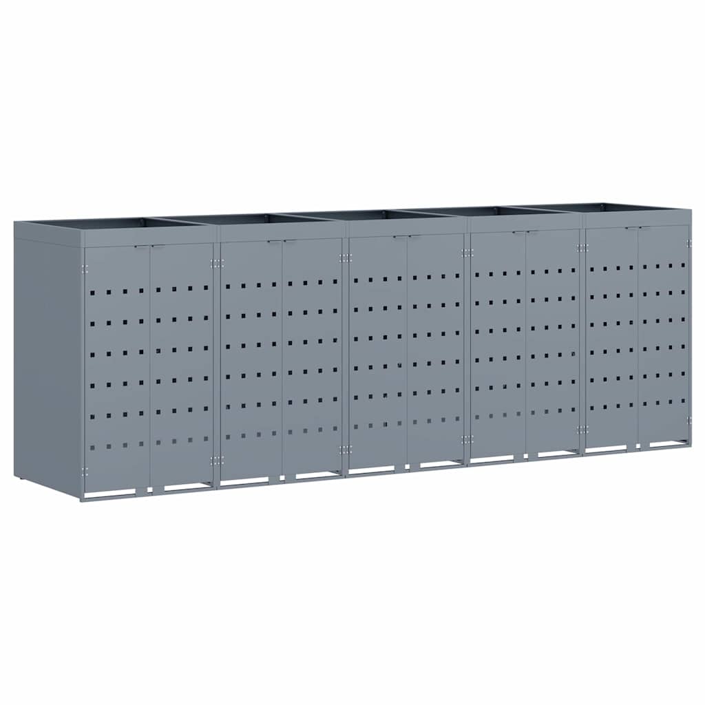 Wagenmüllbehälter Für 5 Behälter Hell 340 X 77,5 X 121,5 Cm