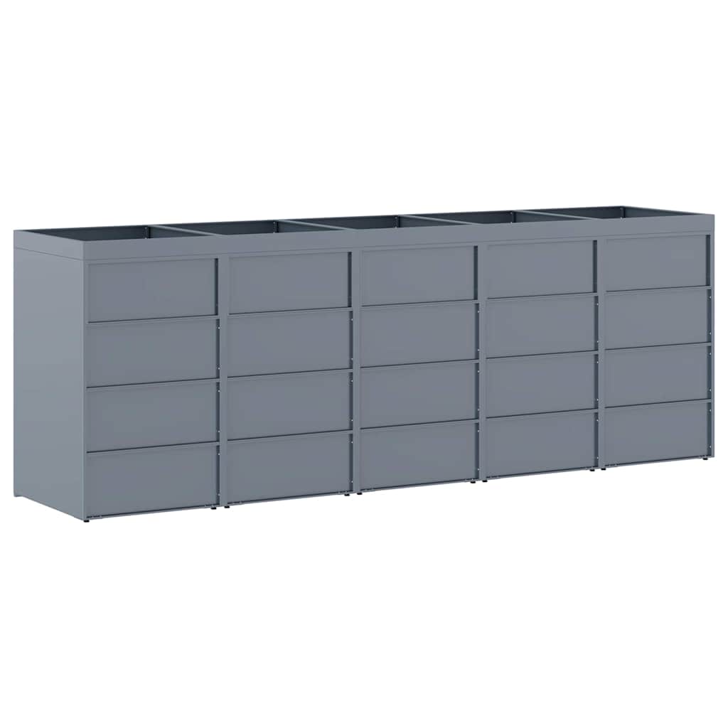 Wagenmüllbehälter Für 5 Behälter Hell 340 X 77,5 X 121,5 Cm