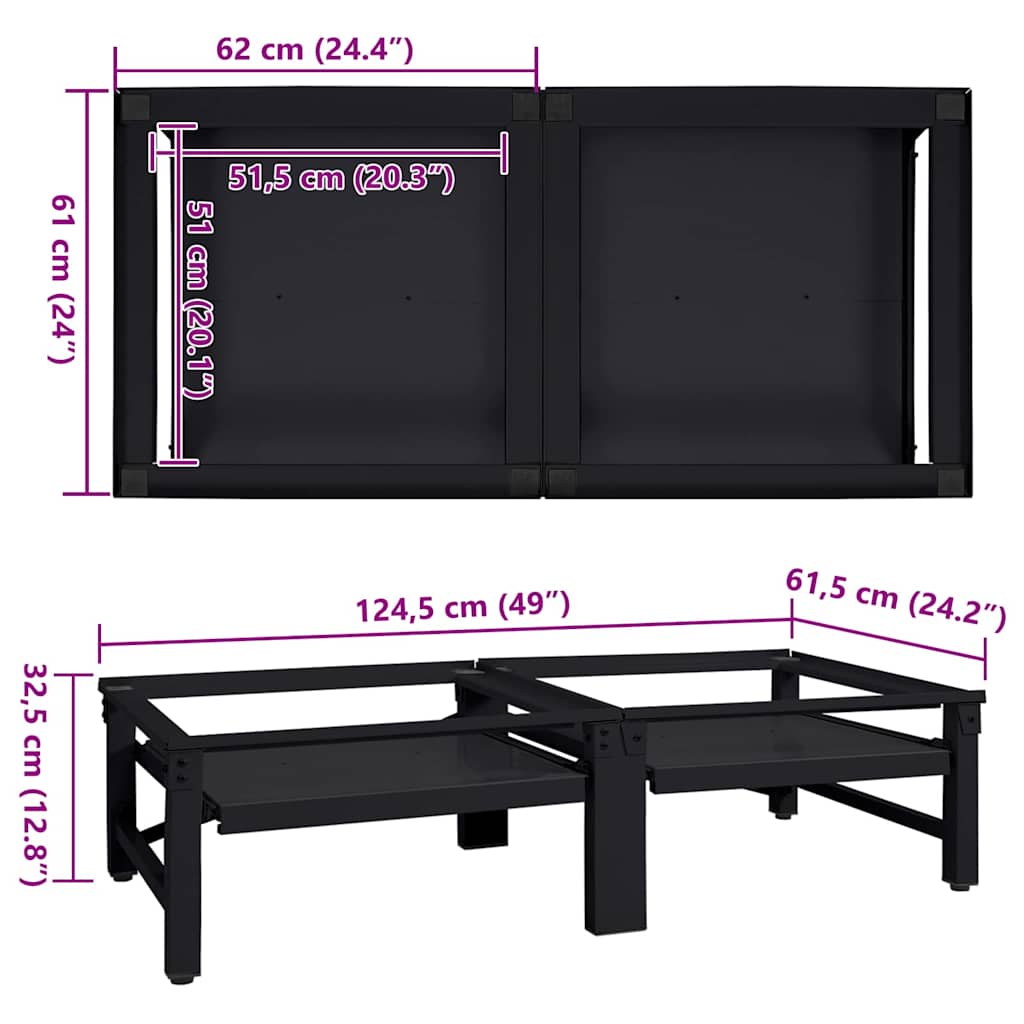 Waschmaschinen-Podest 2 Pcs 124,5 X 61,5 X 32,5 Cm