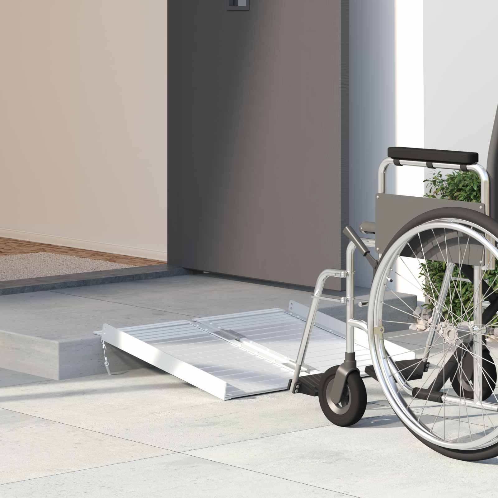 Rampe Für Rollstühle 270 Kg Silber 270 Kg Aluminium
