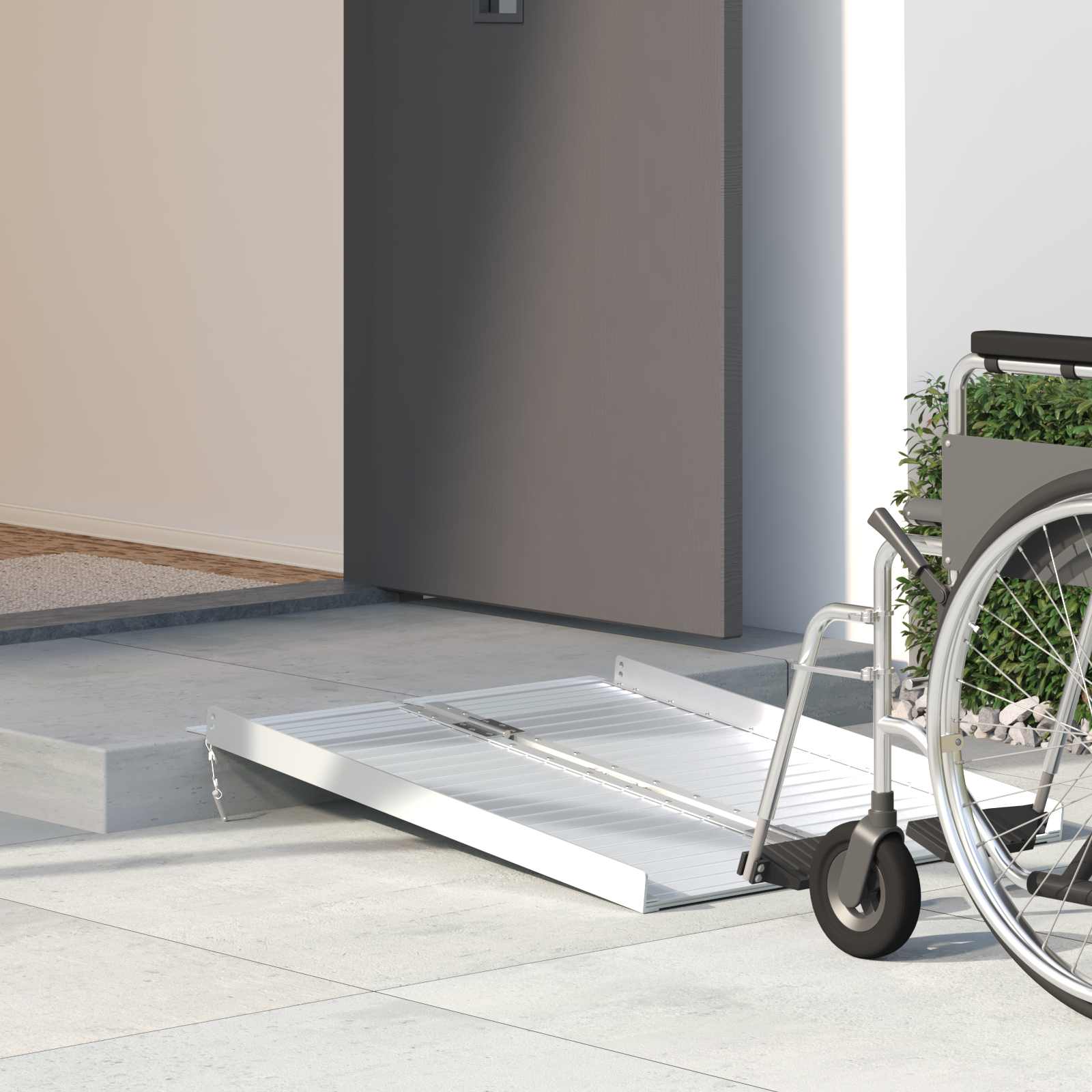 Rampe Für Rollstühle 270 Kg Silber 270 Kg Aluminium