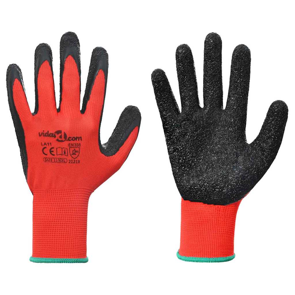 Arbeitshandschuhe 24 Pcs Rot Und Schwarz 11 / Xxl