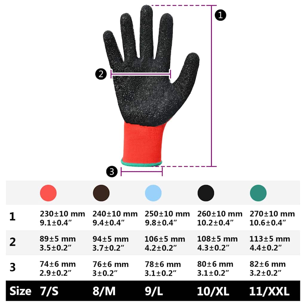 Arbeitshandschuhe 24 Pcs Rot Und Schwarz 11 / Xxl