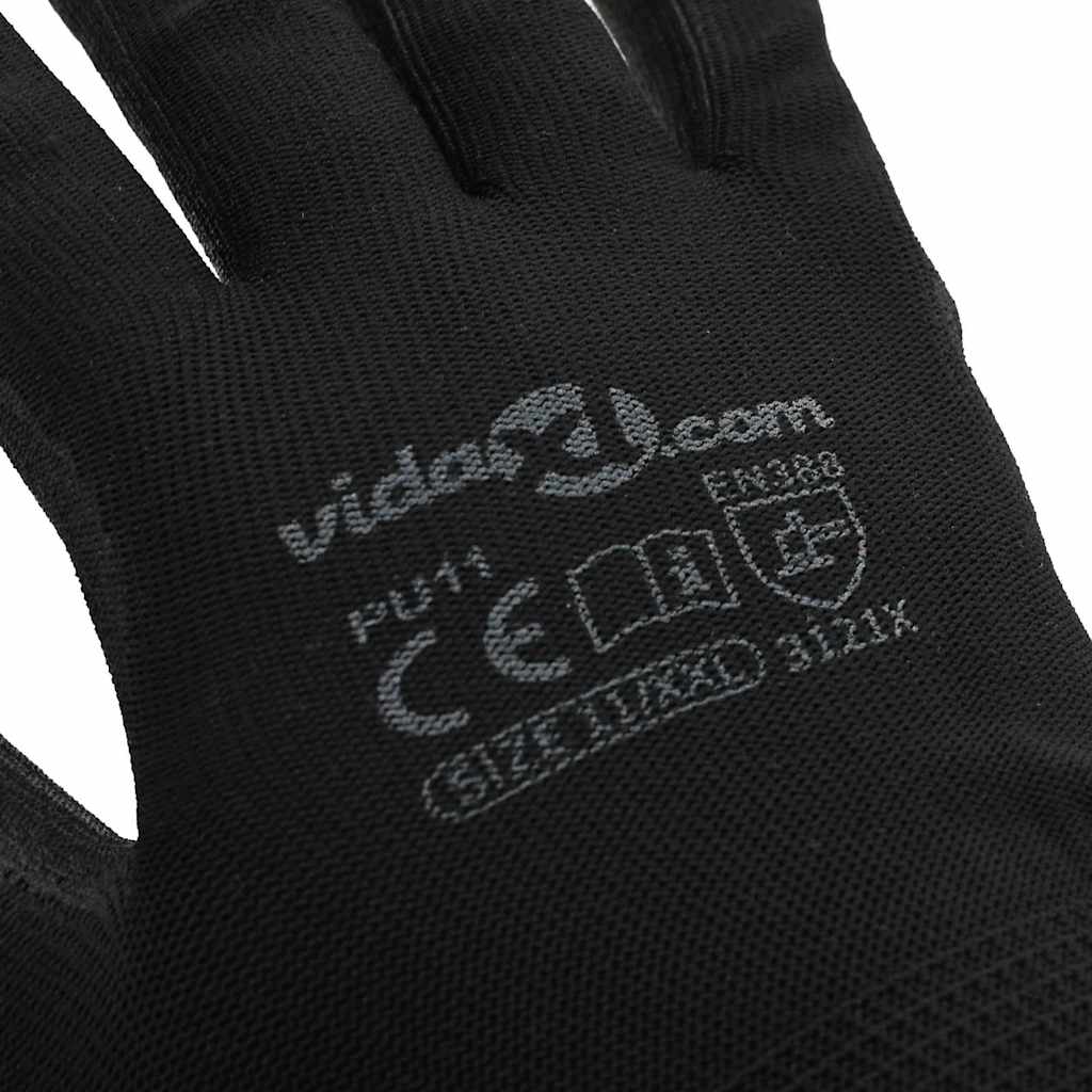 Arbeitshandschuhe 24 Pcs Schwarz 11 / Xxl Polyester