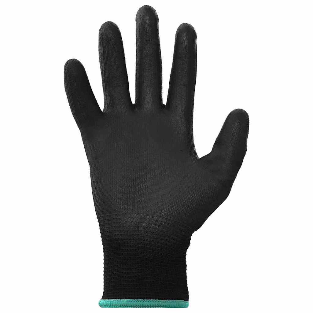 Arbeitshandschuhe 24 Pcs Schwarz 11 / Xxl Polyester