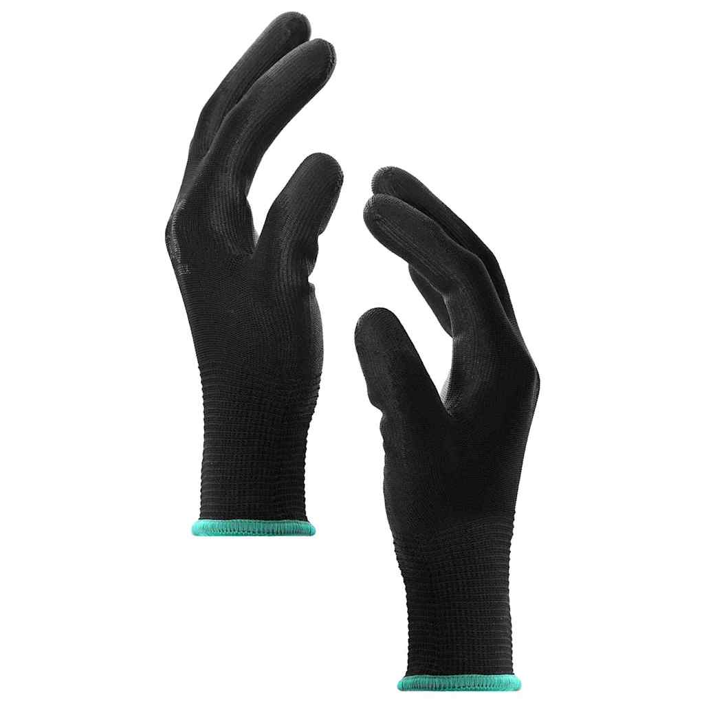 Arbeitshandschuhe 24 Pcs Schwarz 11 / Xxl Polyester