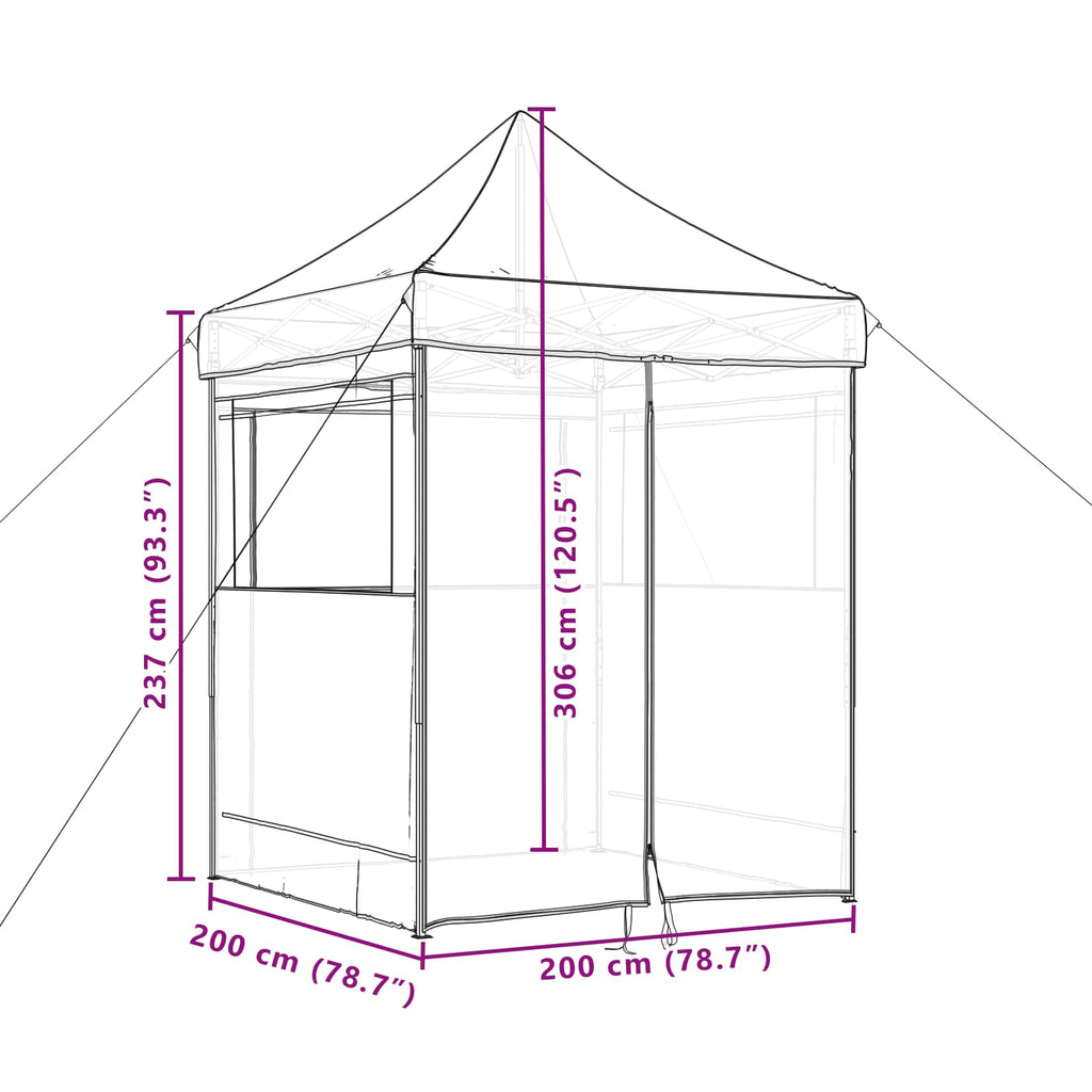 Party-Zelt 200 X 200 X 306 Cm Oxford-Stoff