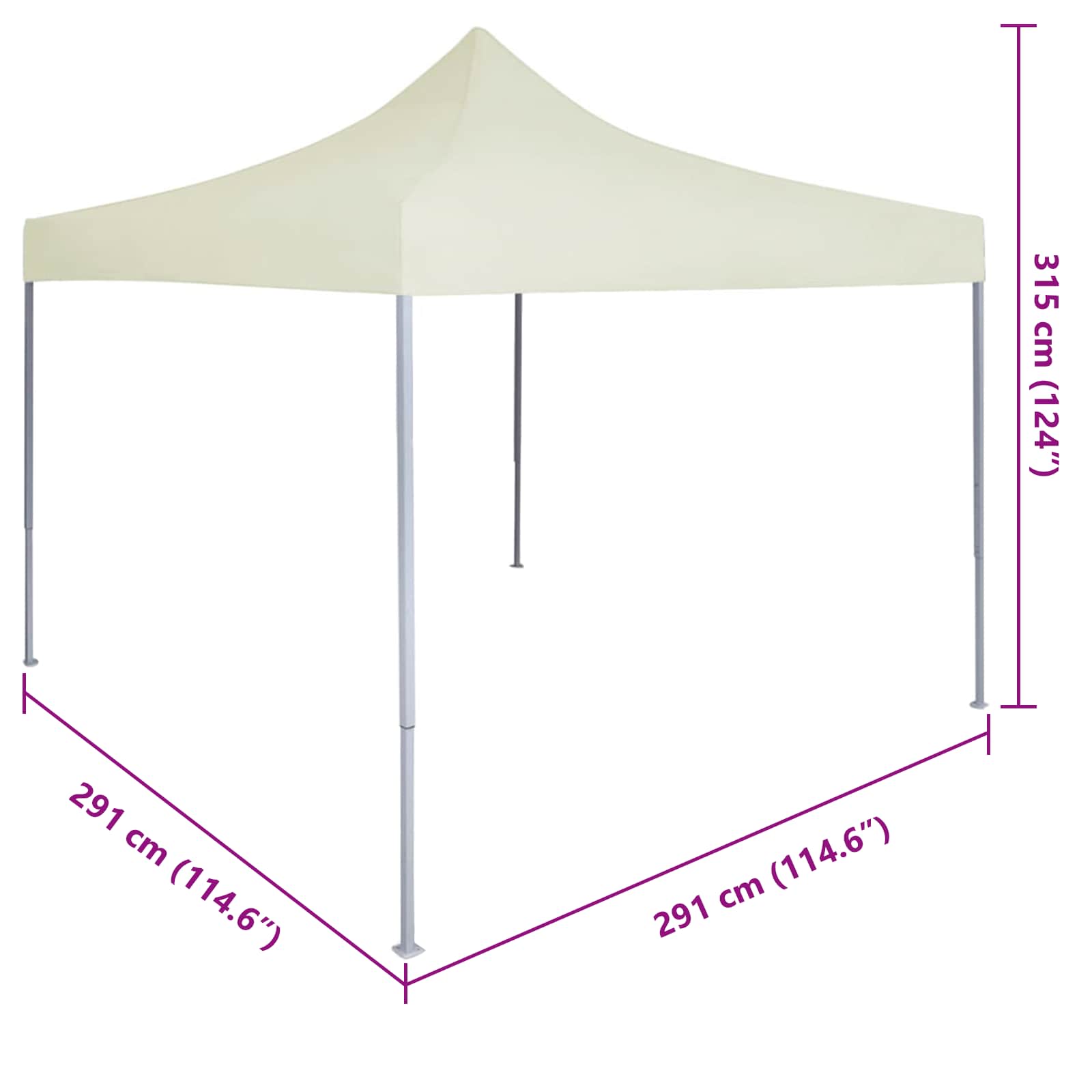 Party-Zelt 291 X 291 X 315 Cm Oxford-Stoff