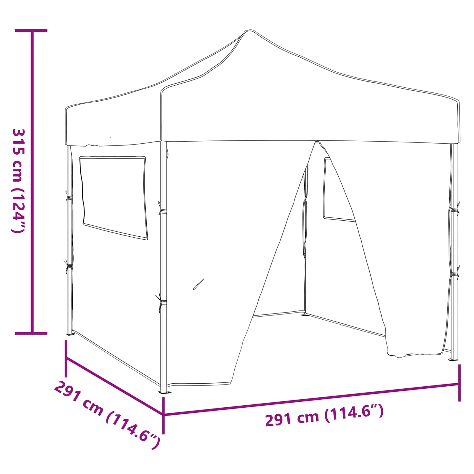 Party-Zelt 291 X 291 X 315 Cm Oxford-Stoff