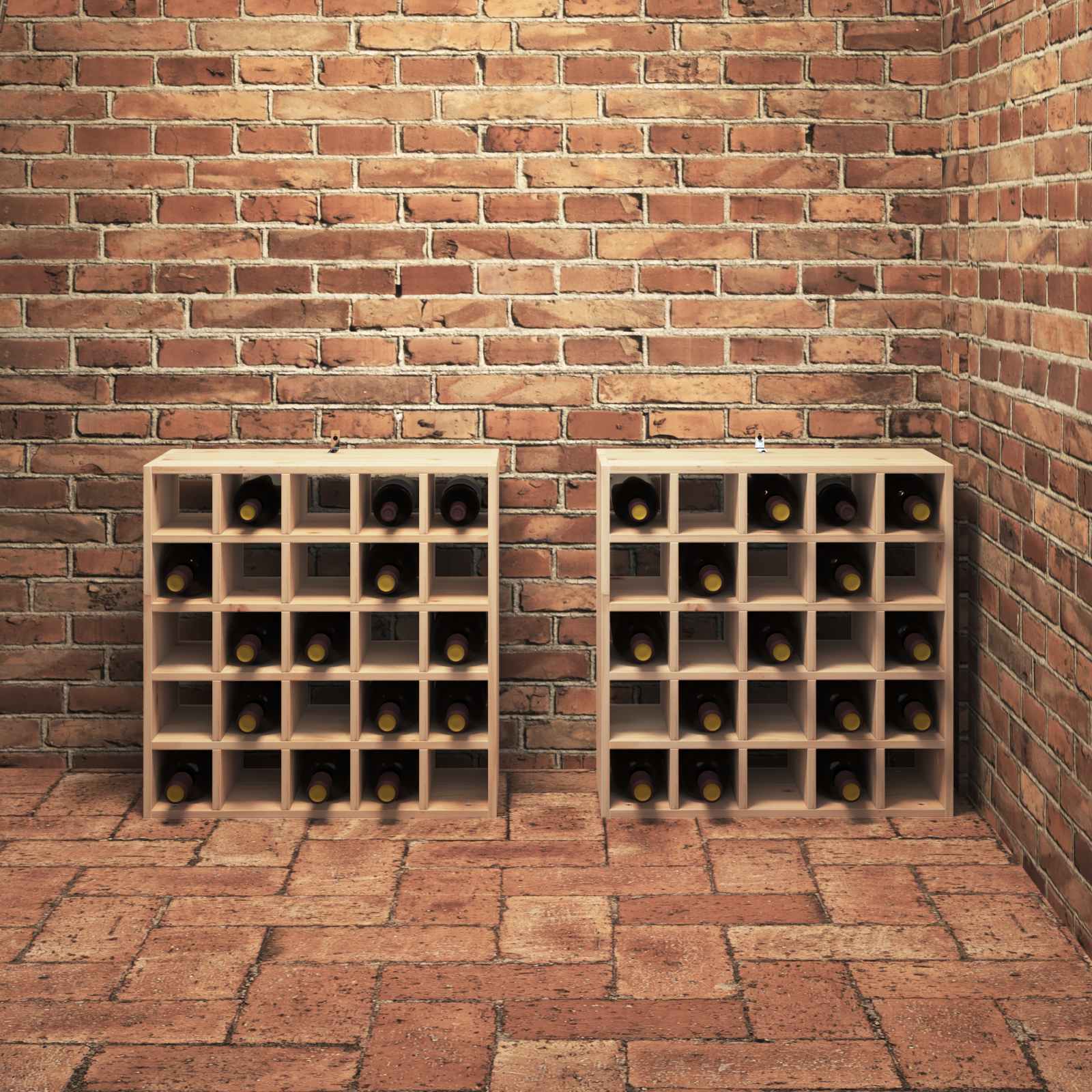 Weinregal 2 Pcs 56 X 25 X 56 Cm Massives Kiefernholz