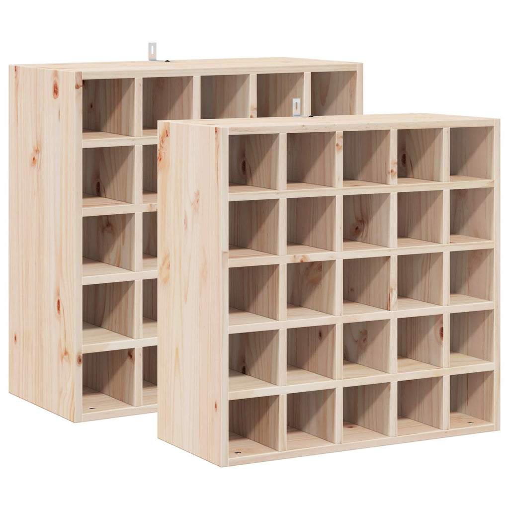 Weinregal 2 Pcs 56 X 25 X 56 Cm Massives Kiefernholz