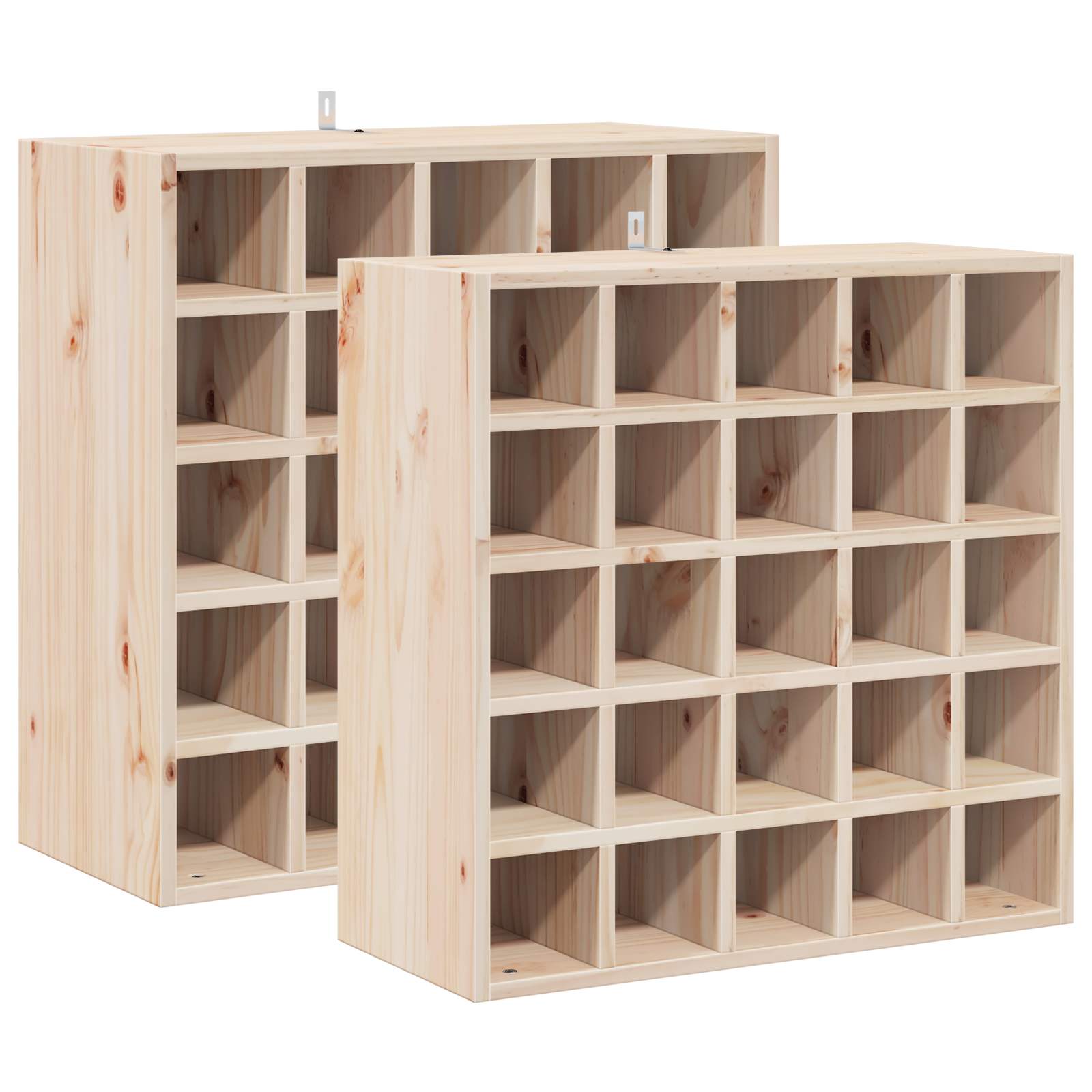 Weinregal 2 Pcs 56 X 25 X 56 Cm Massives Kiefernholz