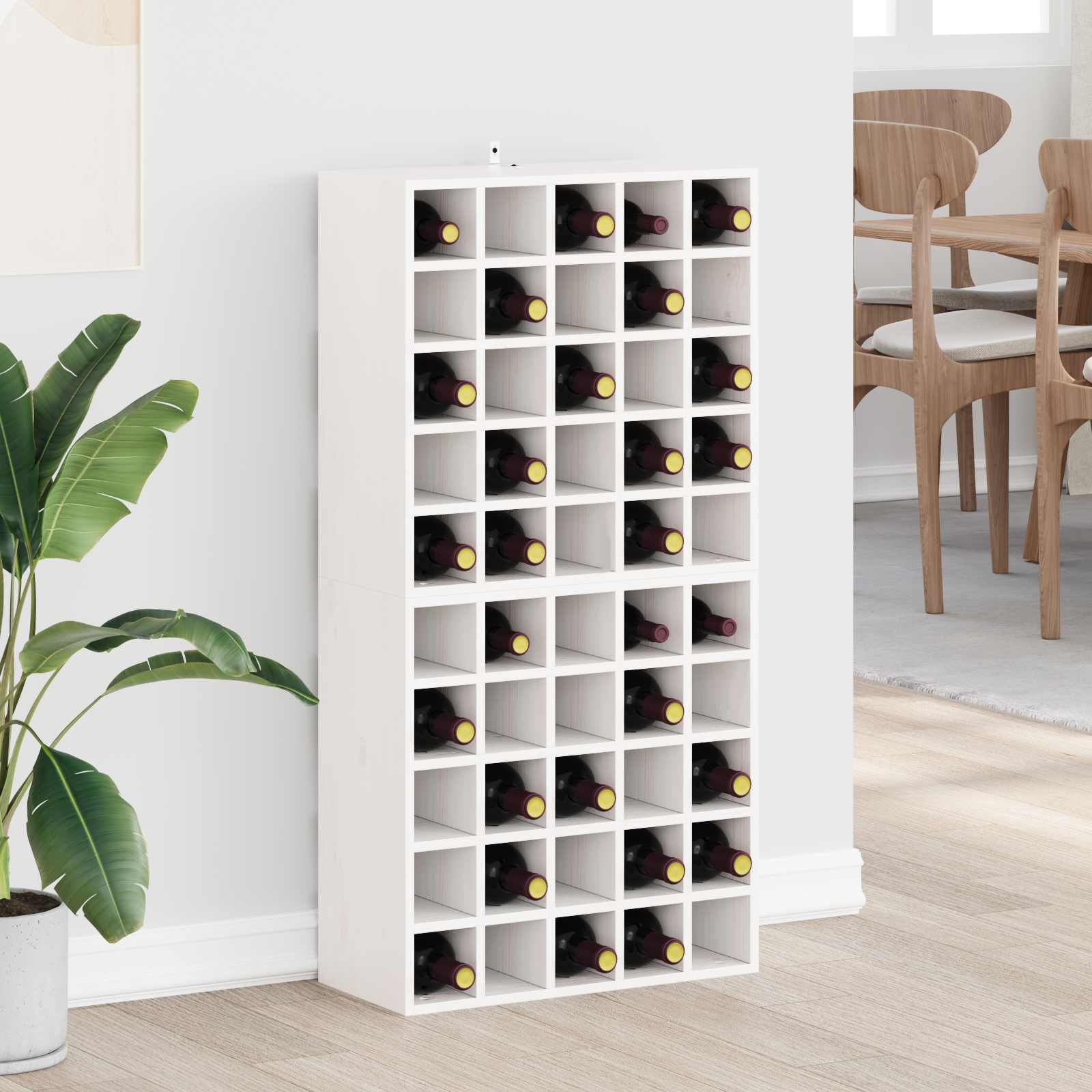 Weinregal 2 Pcs 56 X 25 X 56 Cm Massives Kiefernholz