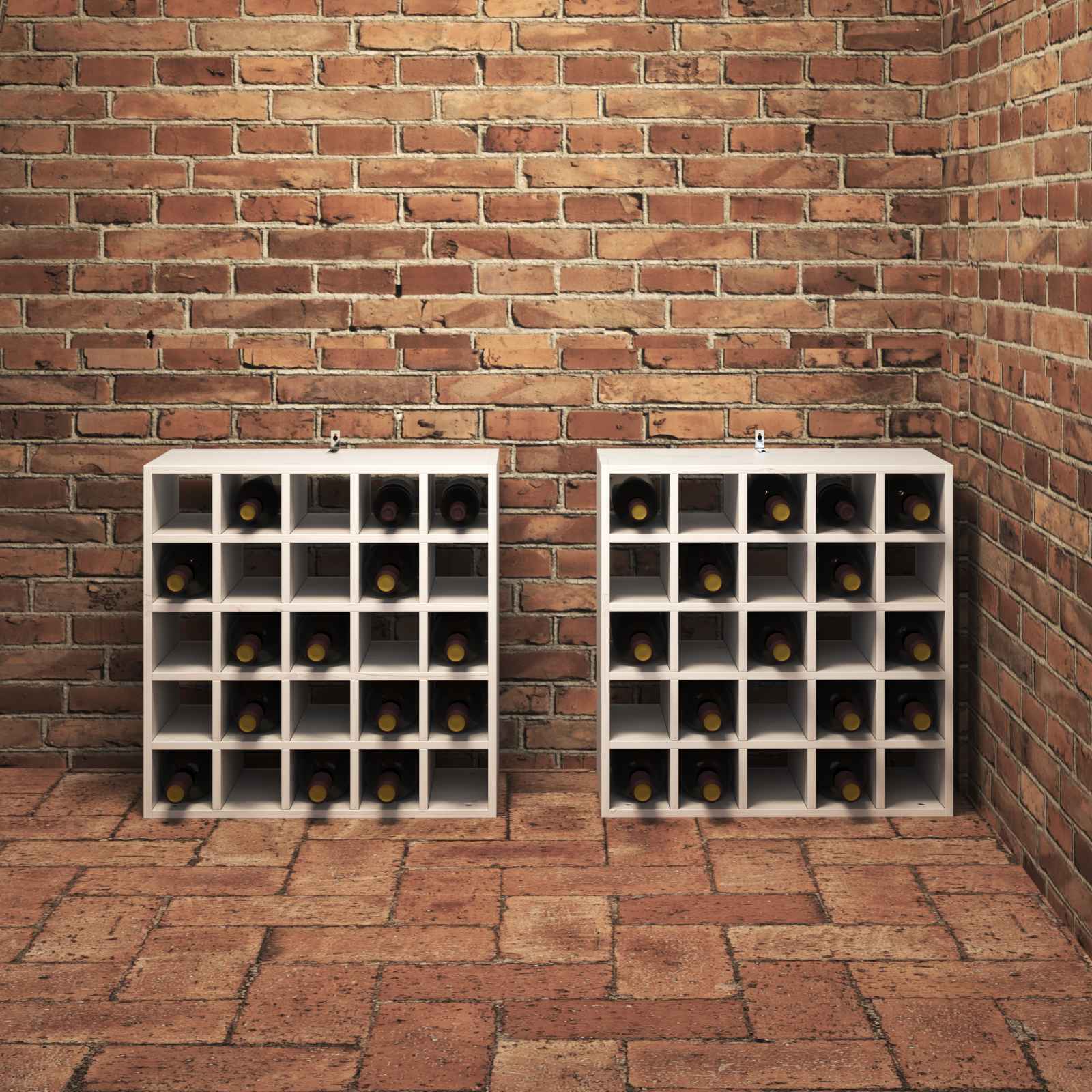 Weinregal 2 Pcs 56 X 25 X 56 Cm Massives Kiefernholz