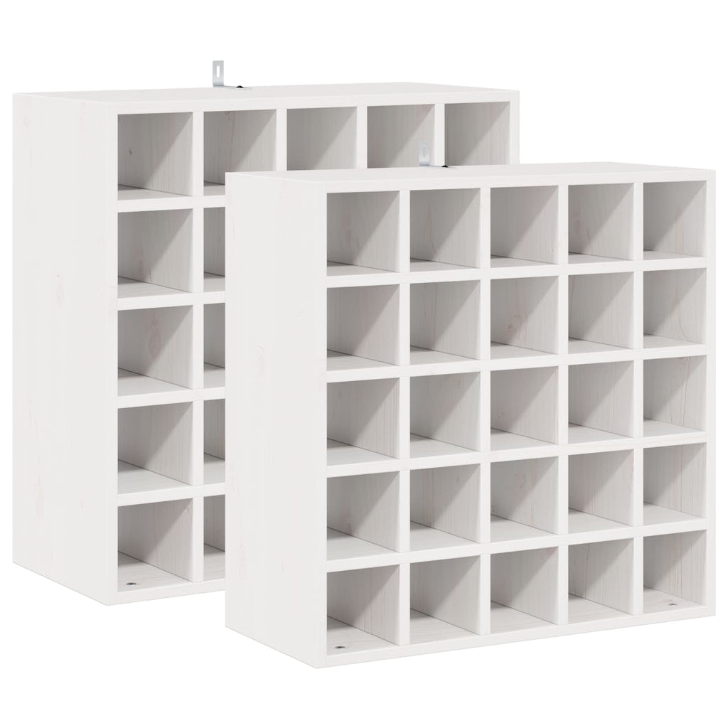 Weinregal 2 Pcs 56 X 25 X 56 Cm Massives Kiefernholz
