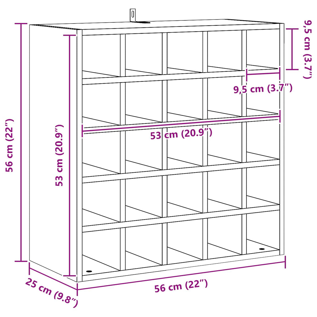 Weinregal 2 Pcs 56 X 25 X 56 Cm Massives Kiefernholz