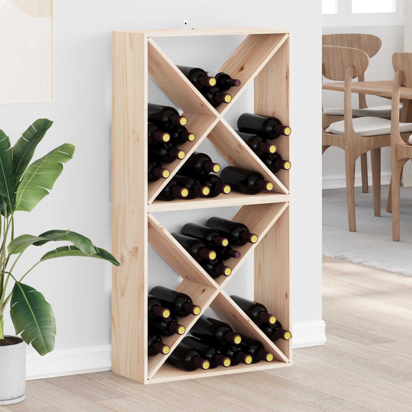 Weinregal 2 Pcs 62 X 25 X 62 Cm Massives Kiefernholz