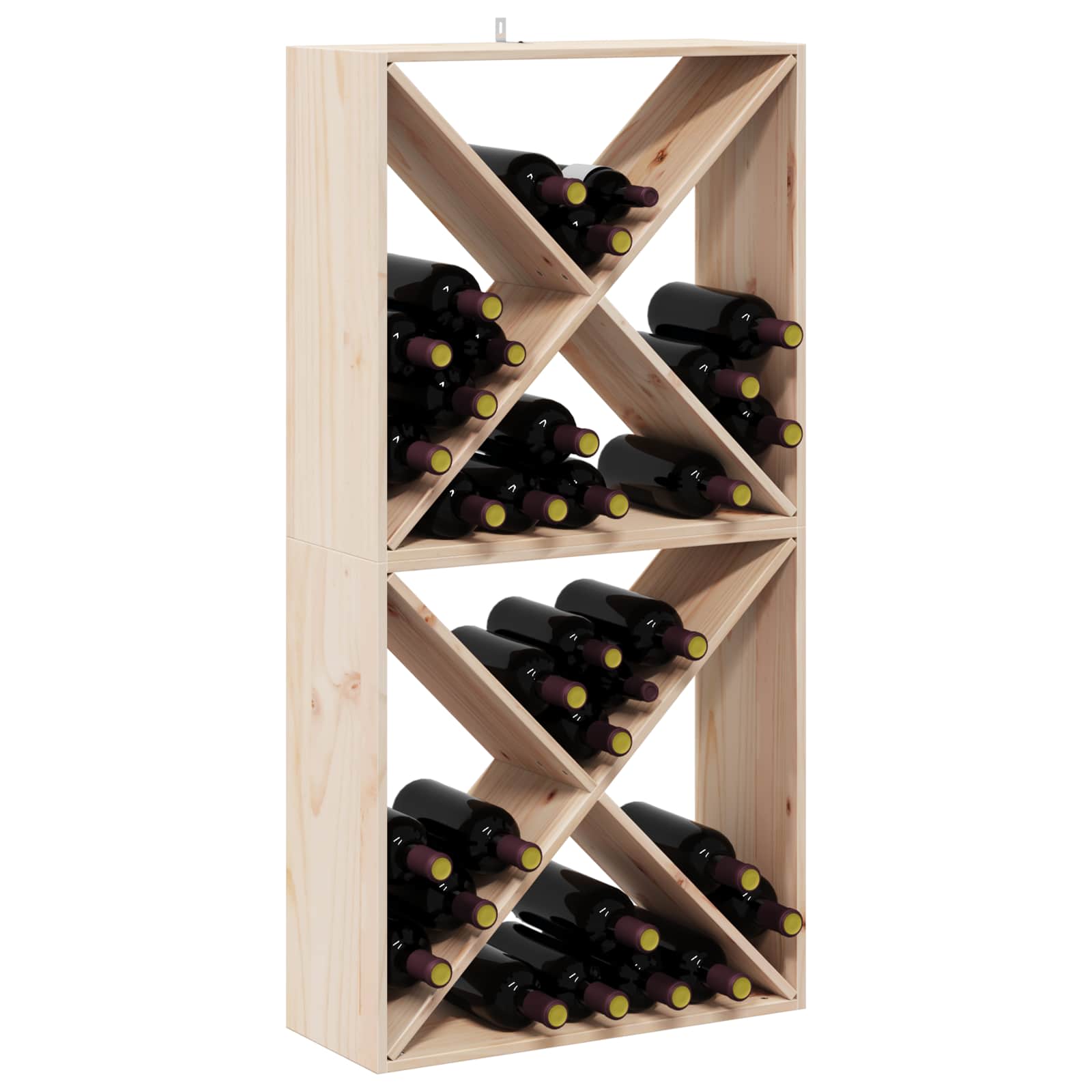 Weinregal 2 Pcs 62 X 25 X 62 Cm Massives Kiefernholz