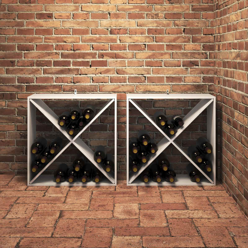 Weinregal 2 Pcs 62 X 25 X 62 Cm Massives Kiefernholz