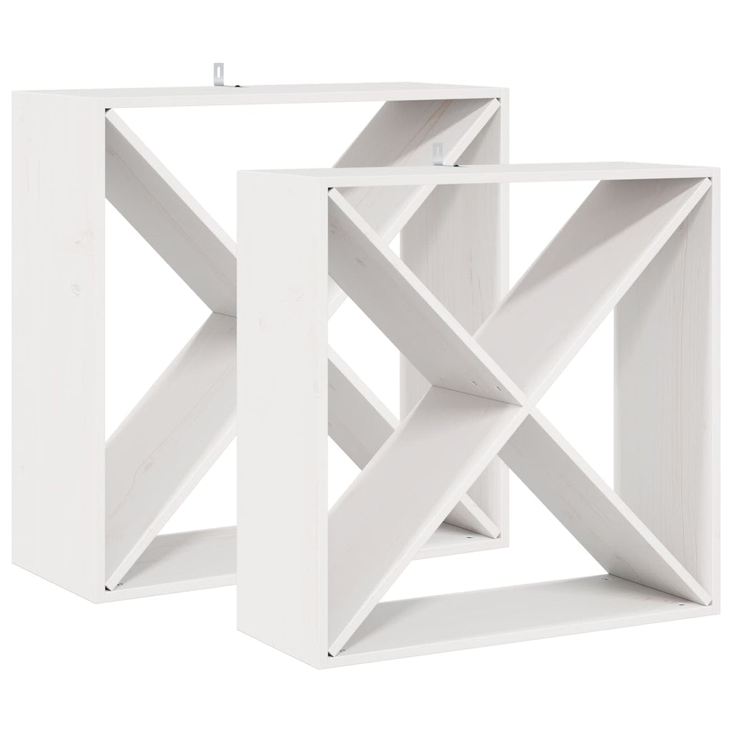 Weinregal 2 Pcs 62 X 25 X 62 Cm Massives Kiefernholz